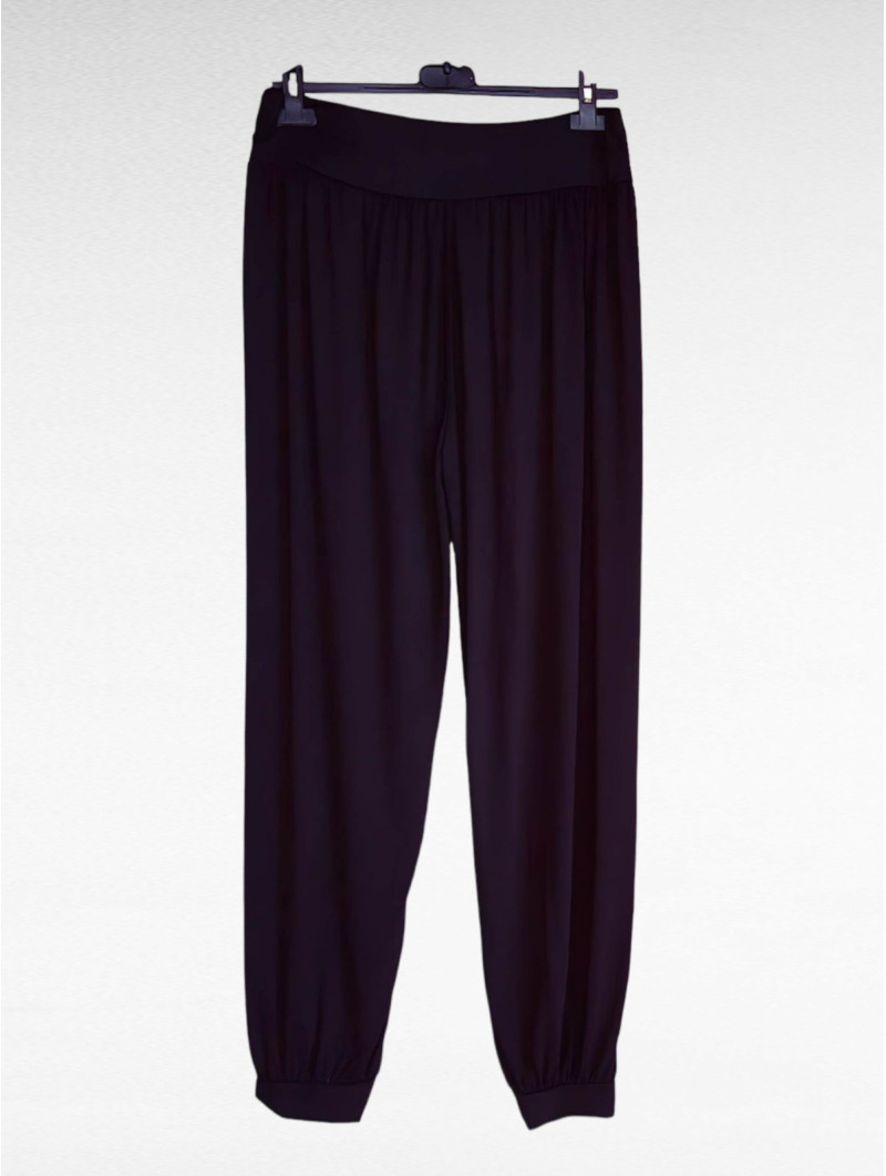 Σαλβάρι με λάστιχο σε μαύρο χρώμα – Άνετο plus size παντελόνι